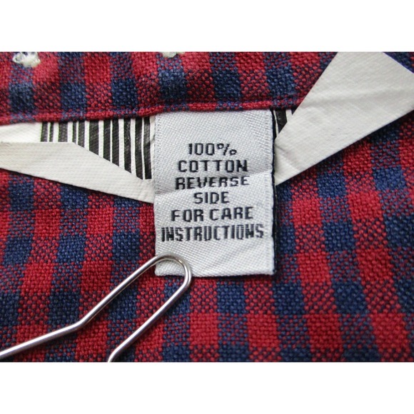 Sid Mashburn Shirt Mens XL Red Blue Gingham Button Down Cotton Pocket - Picture 5 of 9
